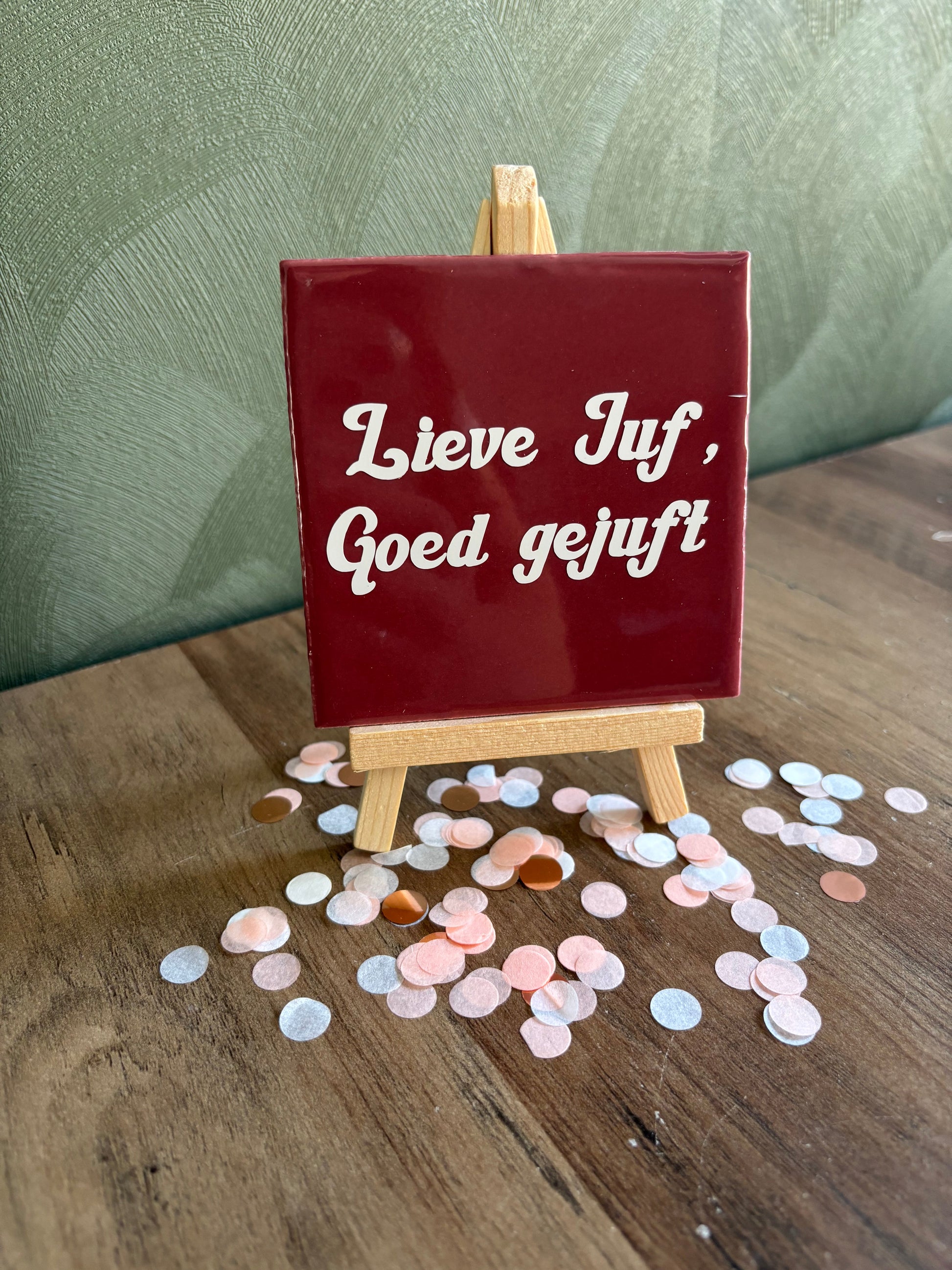 Tegeltje “Lieve juf, goed gejuft” ByMVcrafts