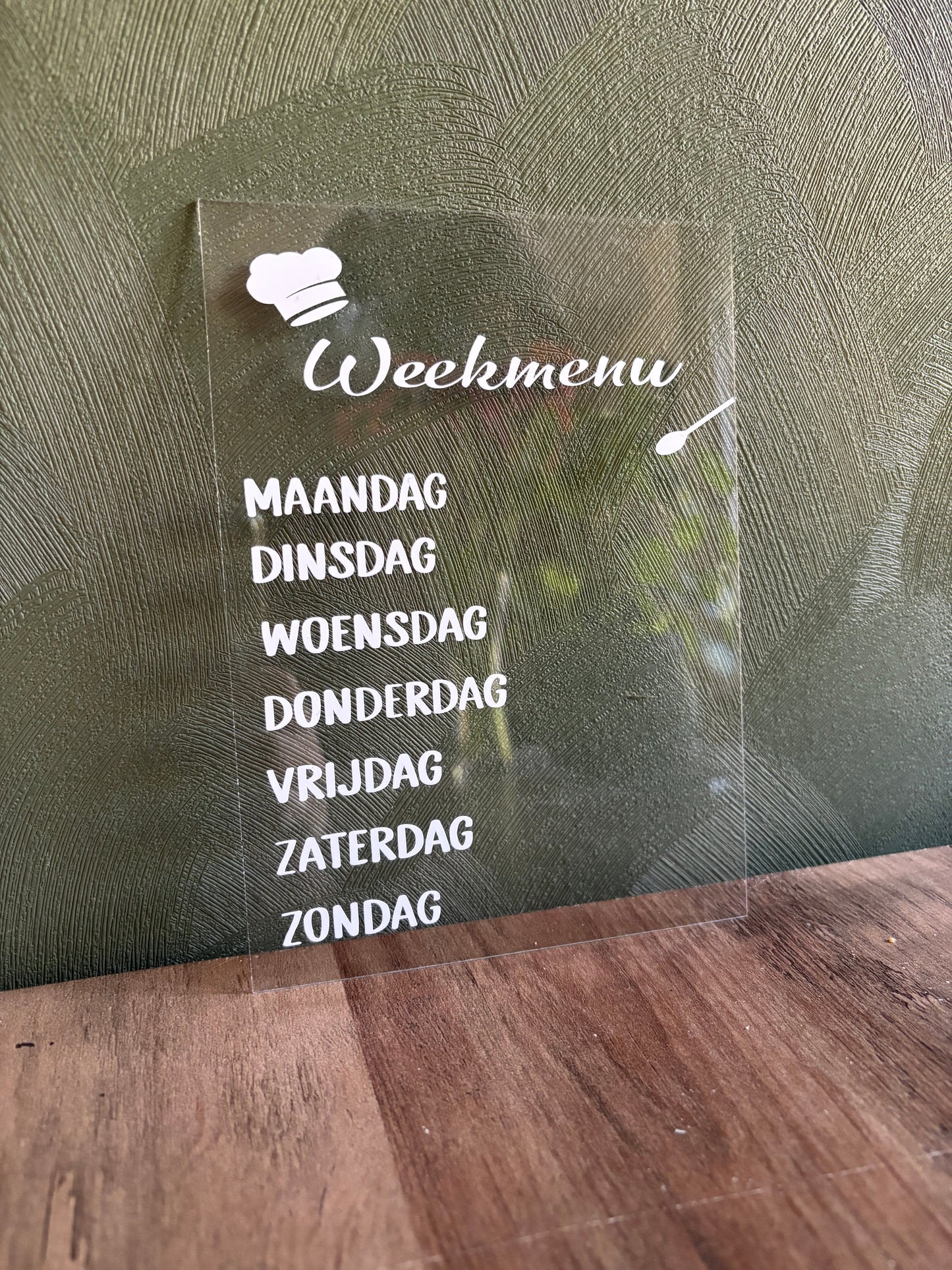 Tafel display weekmenu ByMVcrafts