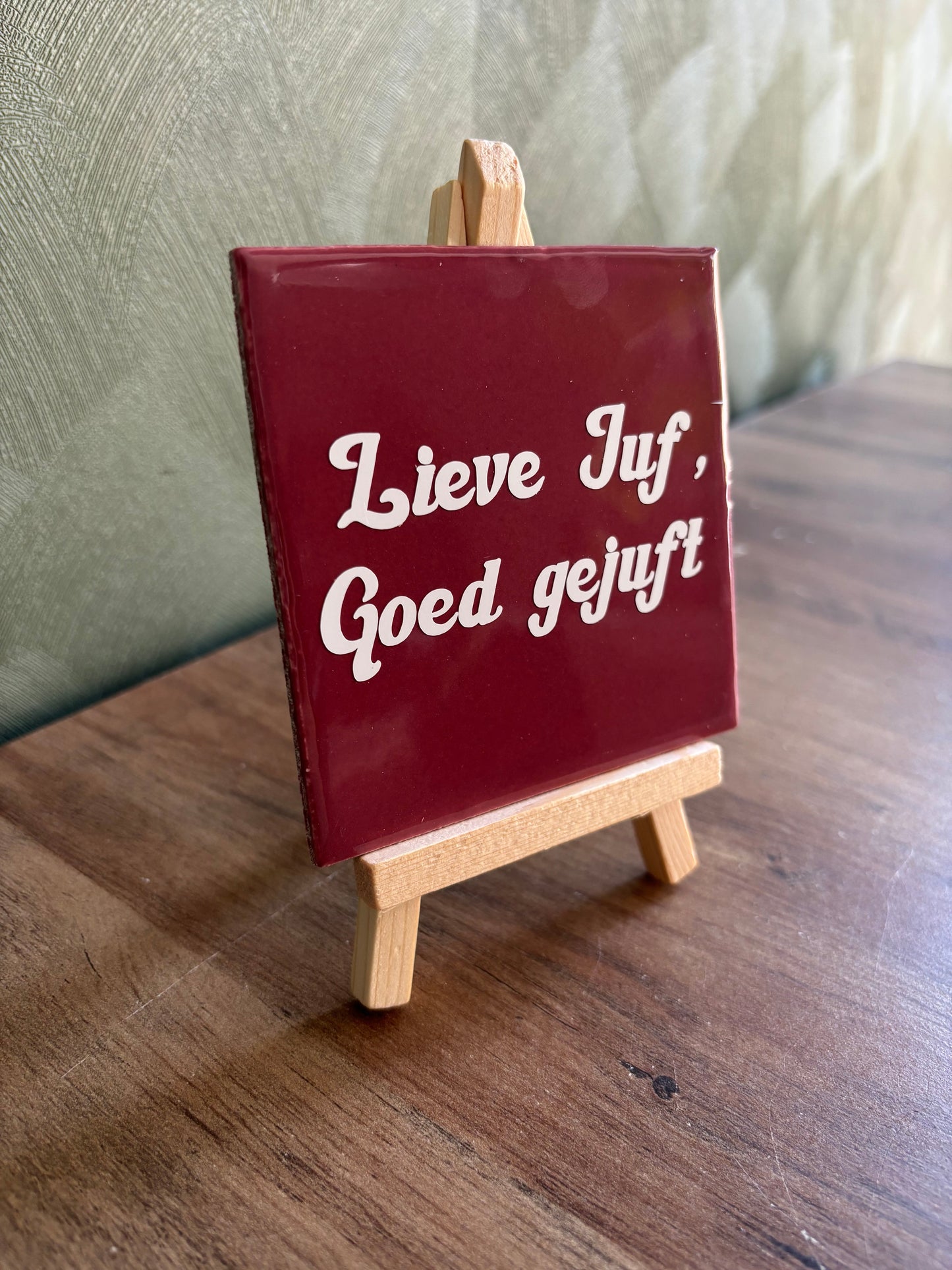 Tegeltje “Lieve juf, goed gejuft” ByMVcrafts