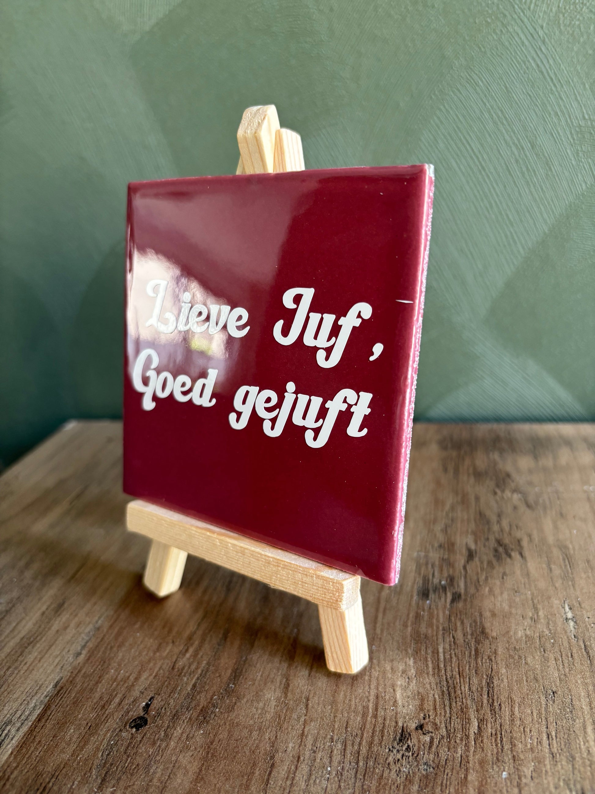 Tegeltje “Lieve juf, goed gejuft” ByMVcrafts