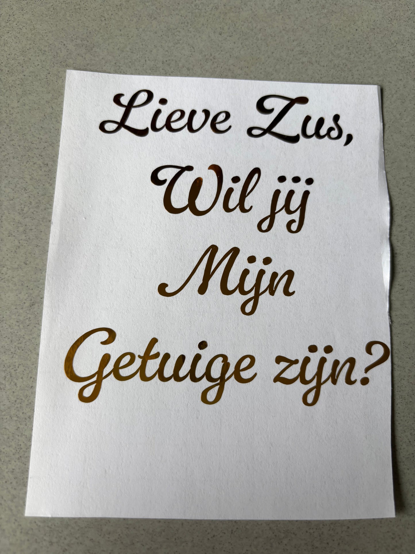 Sticker champagnefles – “Lieve zus, wil jij mijn getuige zijn?” ByMVcrafts