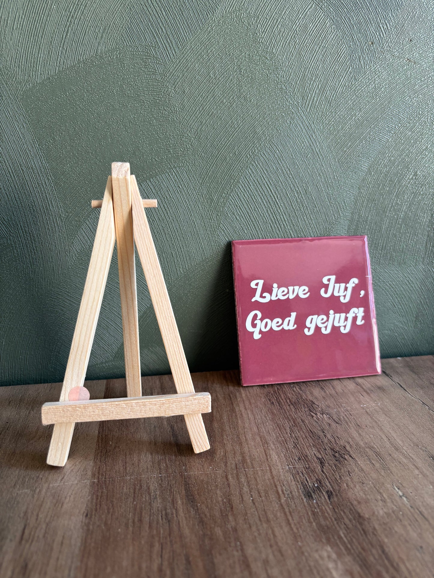 Tegeltje “Lieve juf, goed gejuft” ByMVcrafts