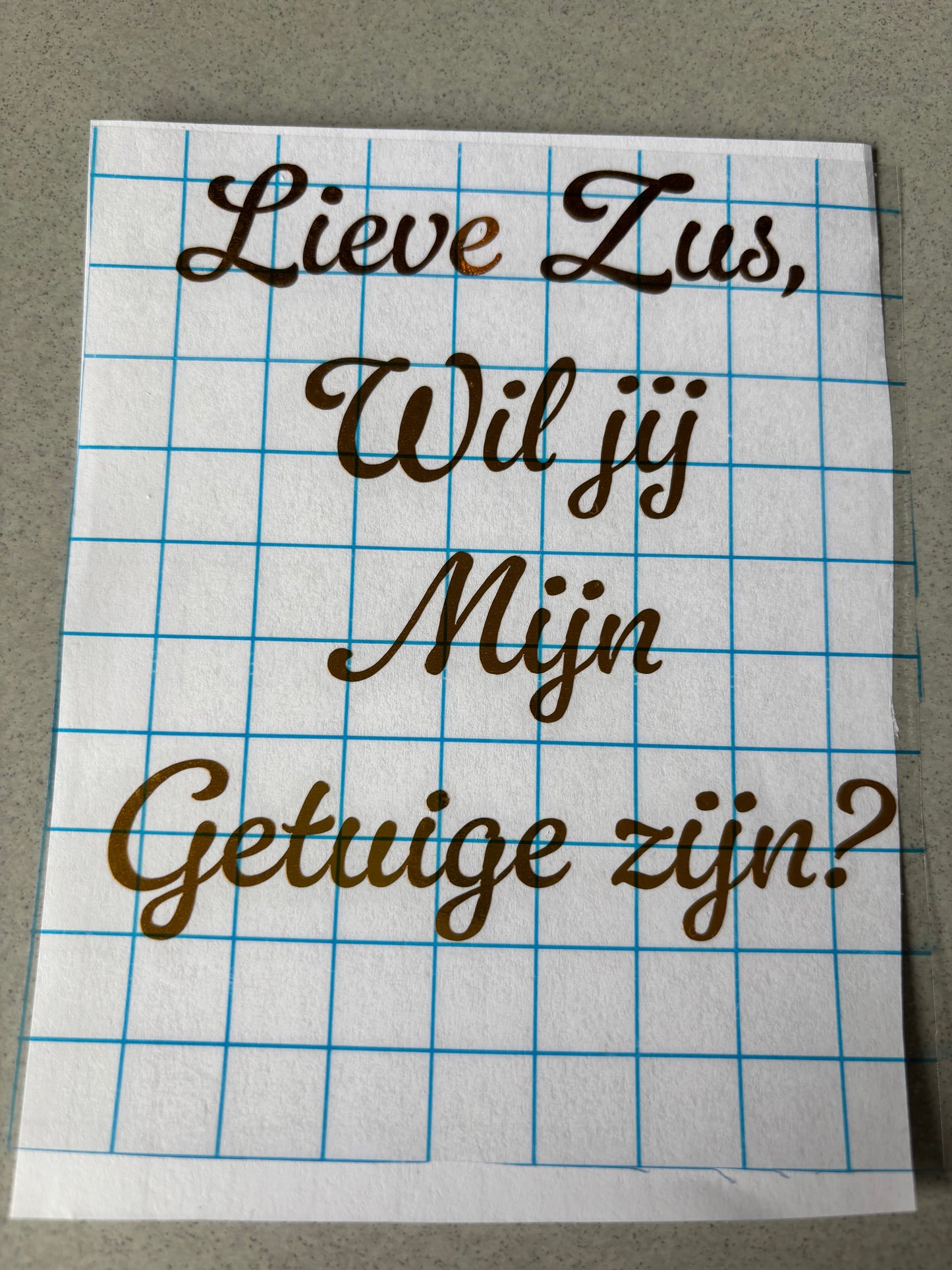 Sticker champagnefles – “Lieve zus, wil jij mijn getuige zijn?” ByMVcrafts