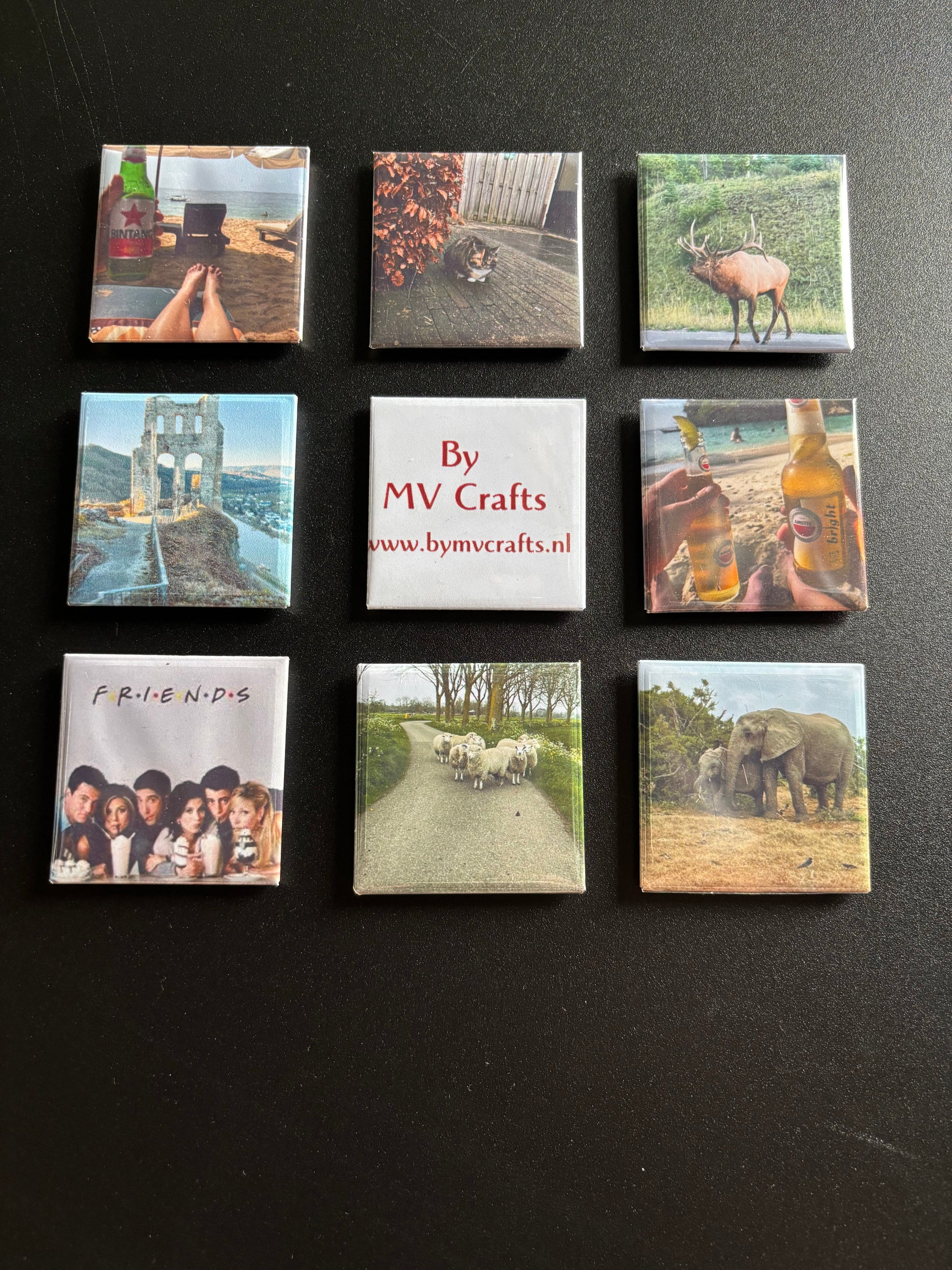 Fotomagneet set van 9 ByMVcrafts