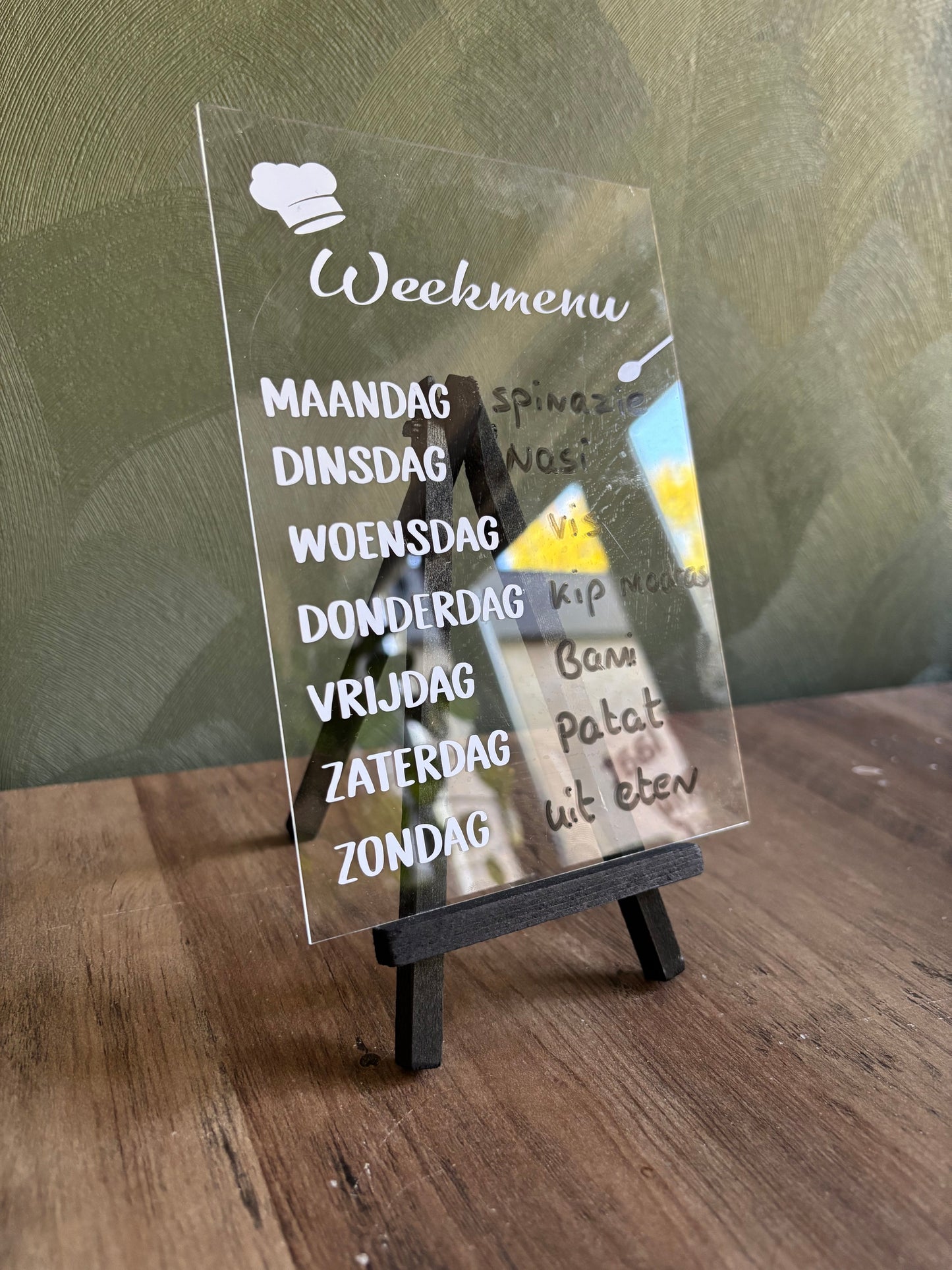Tafel display weekmenu ByMVcrafts