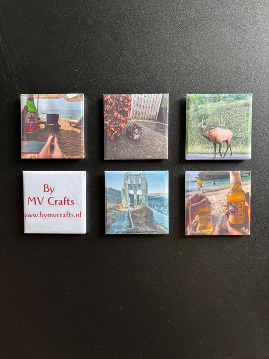 Fotomagneet set van 6 ByMVcrafts
