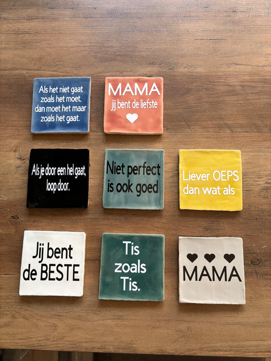 Tegeltjes met tekst ByMVcrafts