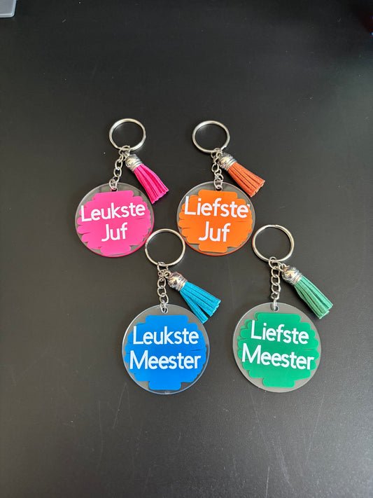 Sleutelhanger Juf/Meester ByMVcrafts