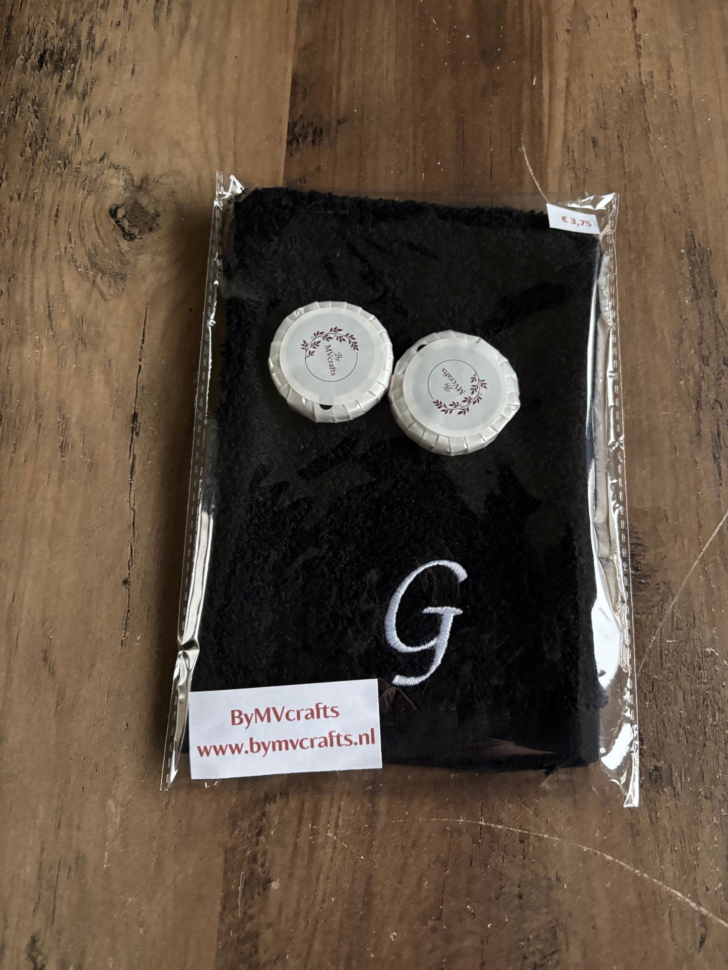 Cadeauset washandje met letter ByMVcrafts