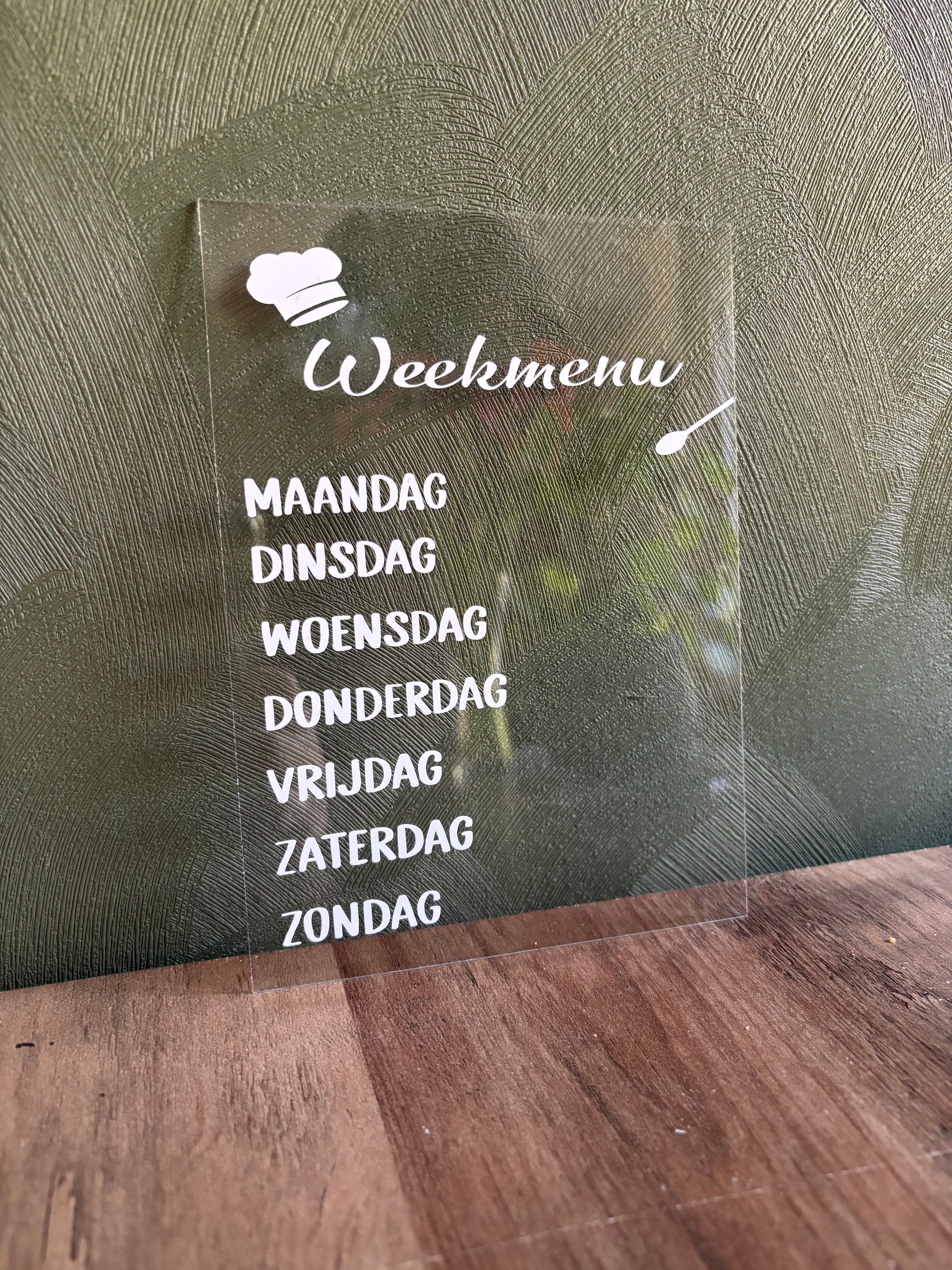 Tafel display weekmenu ByMVcrafts