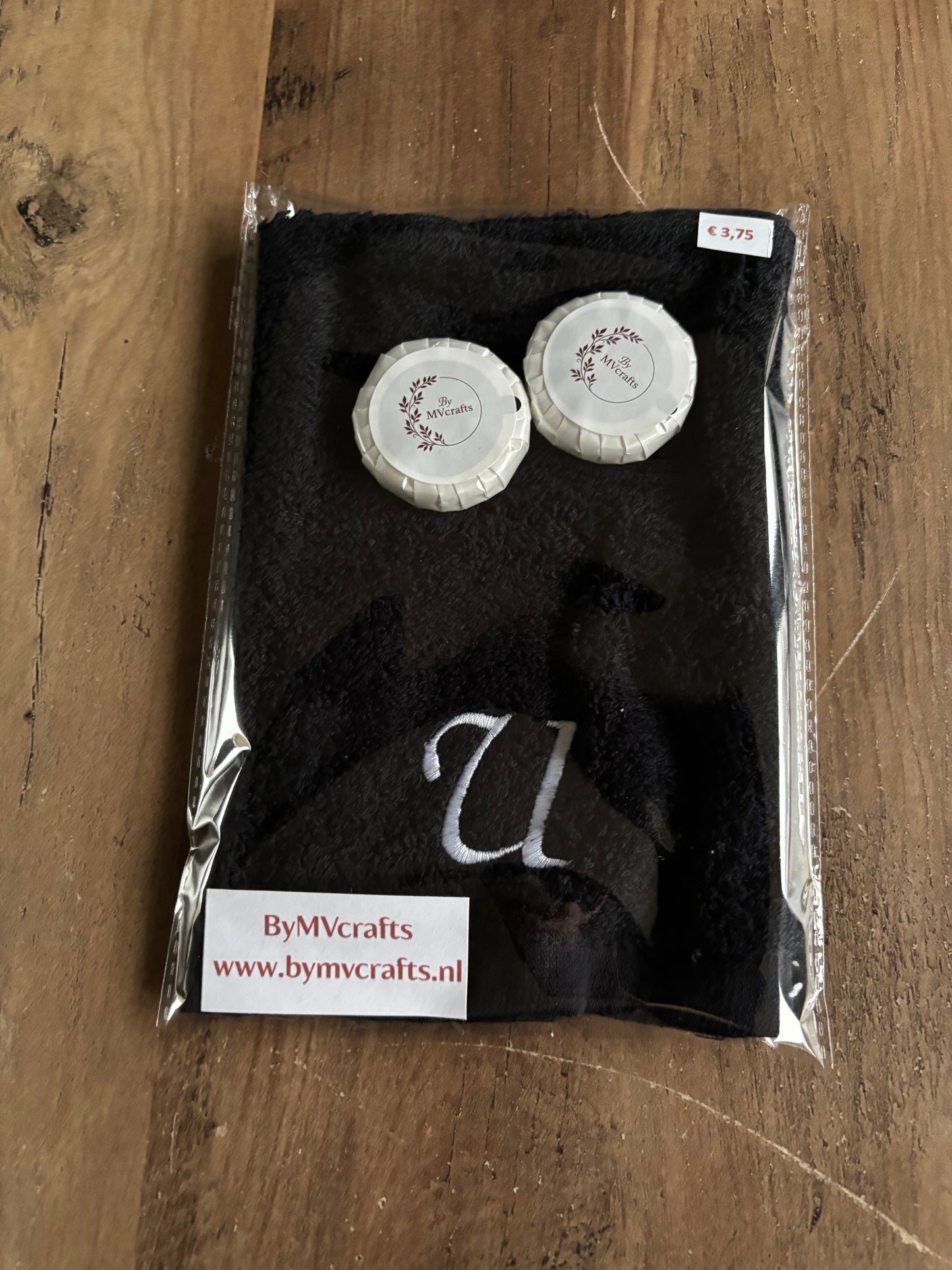 Cadeauset washandje met letter ByMVcrafts