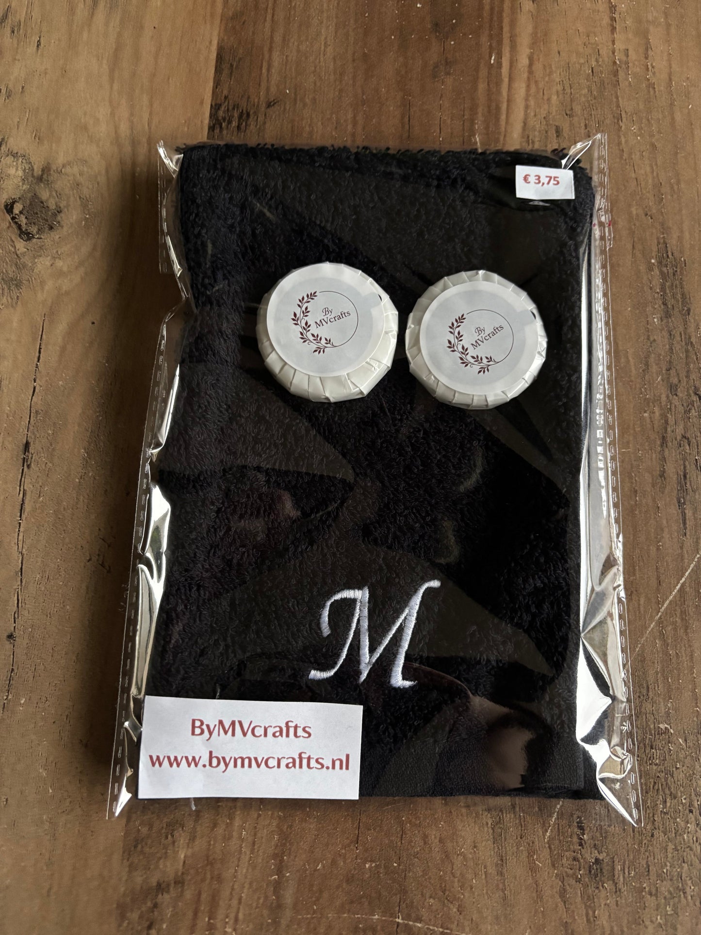 Cadeauset washandje met letter ByMVcrafts