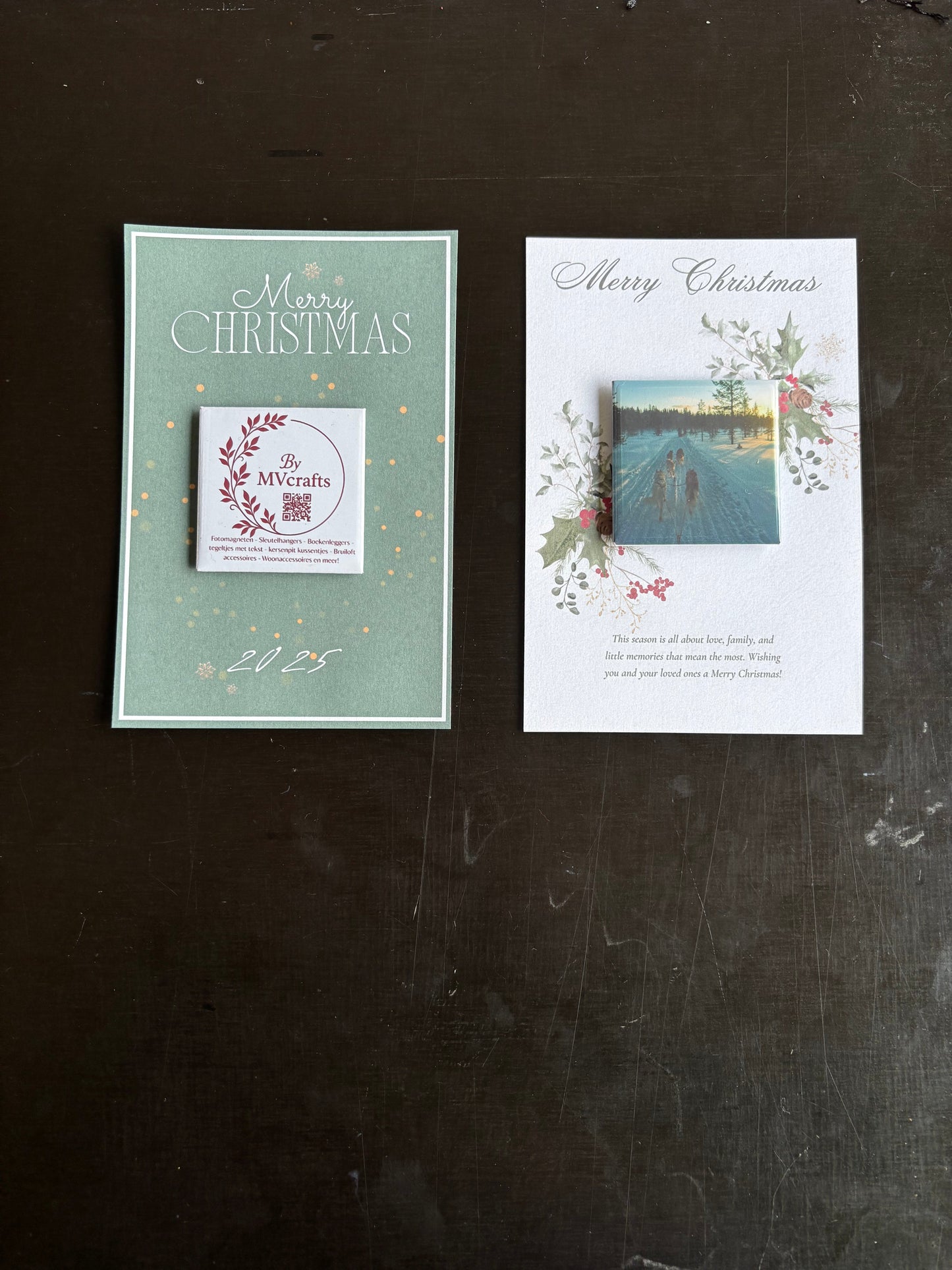 Fotomagneet met kerstkaart ByMVcrafts
