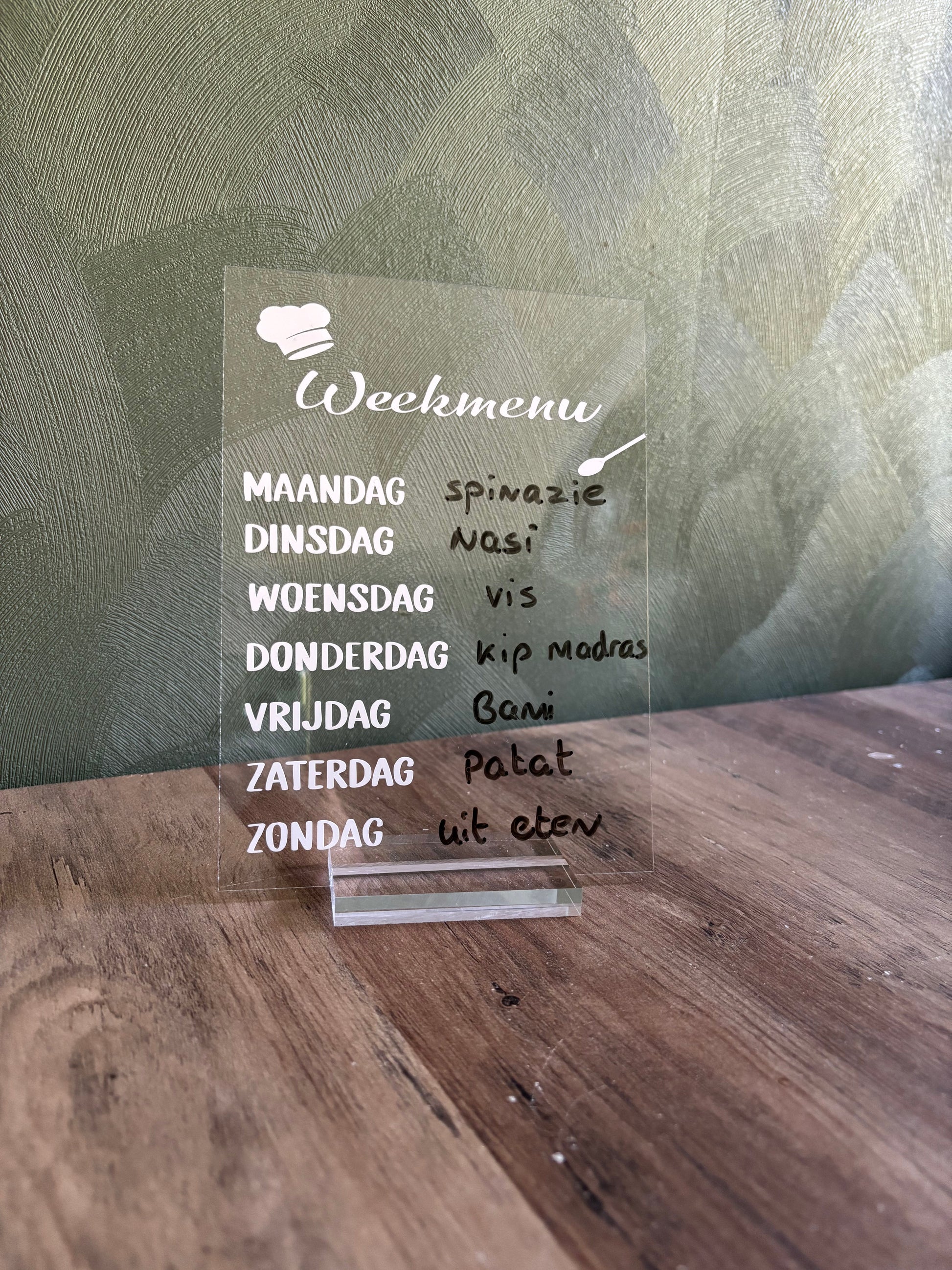 Tafel display weekmenu ByMVcrafts
