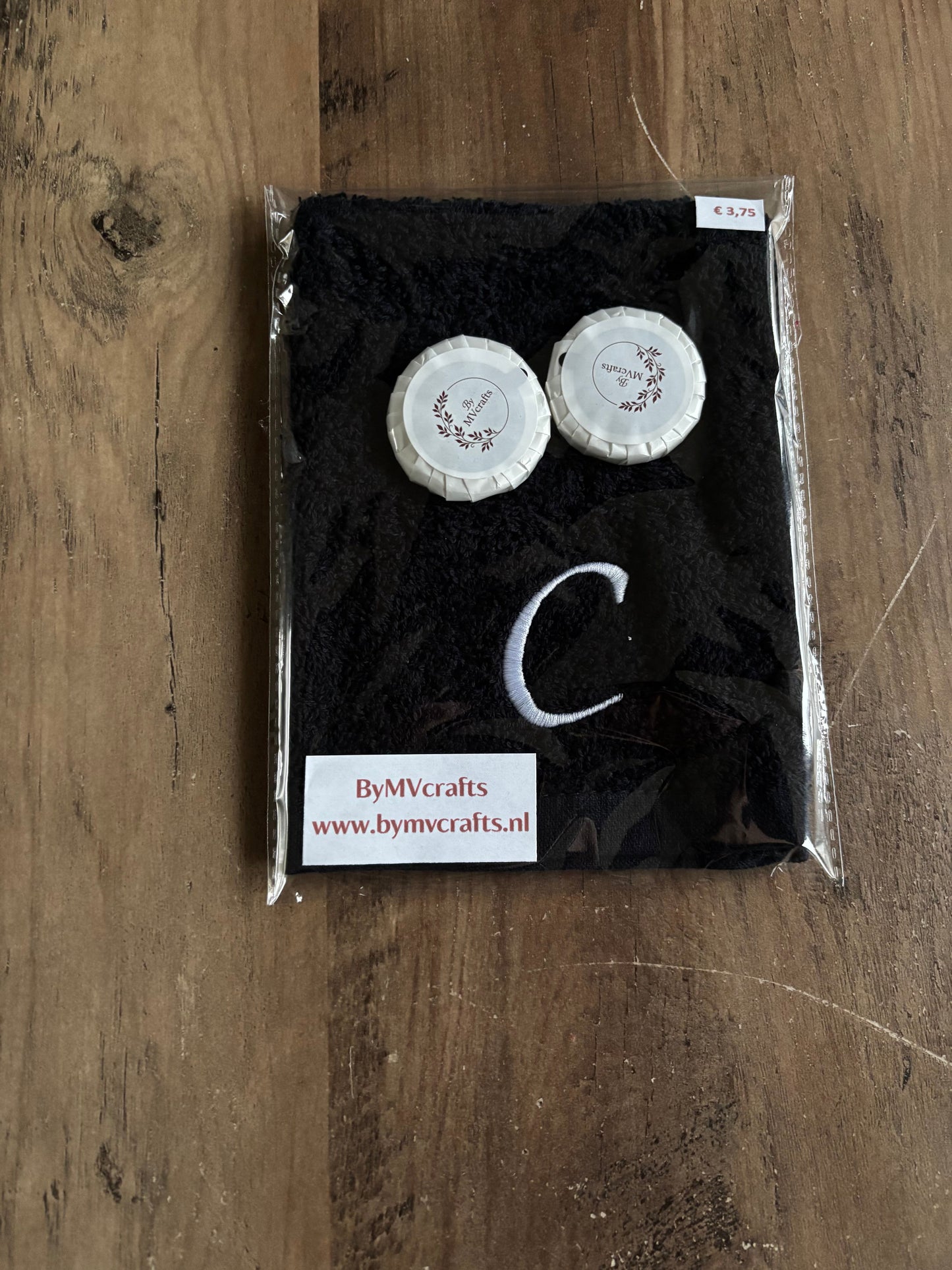 Cadeauset washandje met letter ByMVcrafts