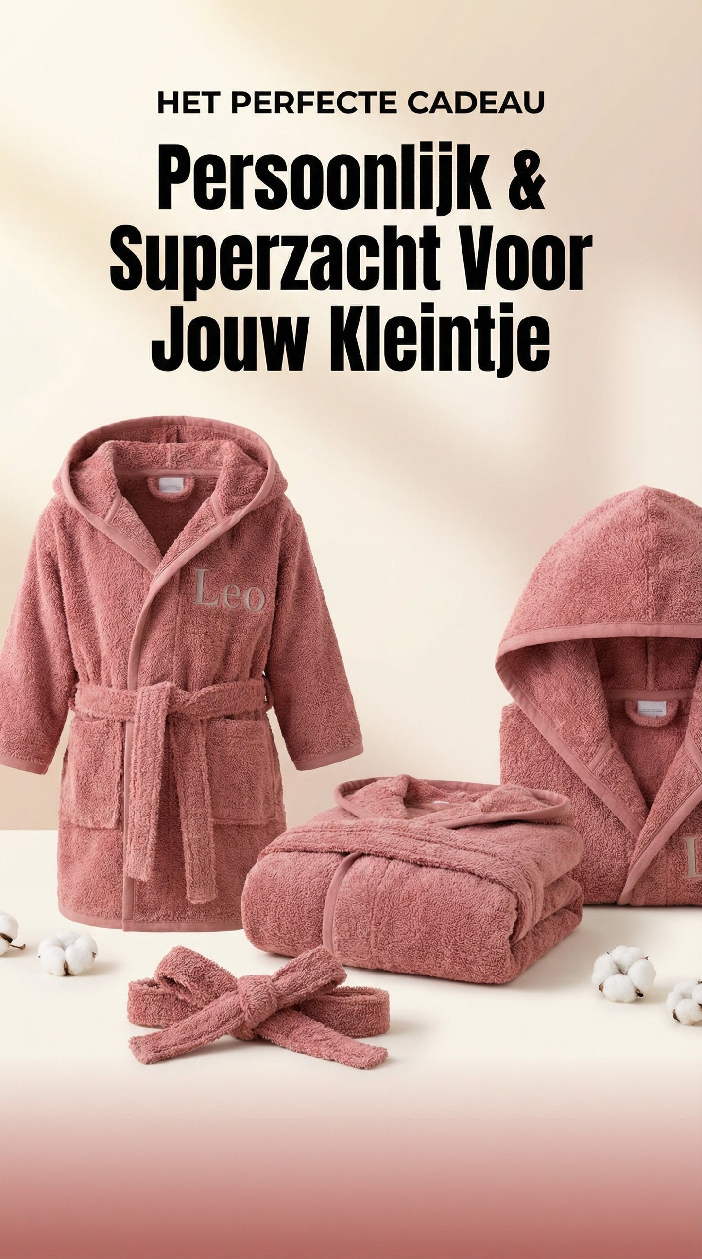 Babybadjas met naam - Kinderbadjas met naam – te personaliseren met naam of tekst ByMVcrafts