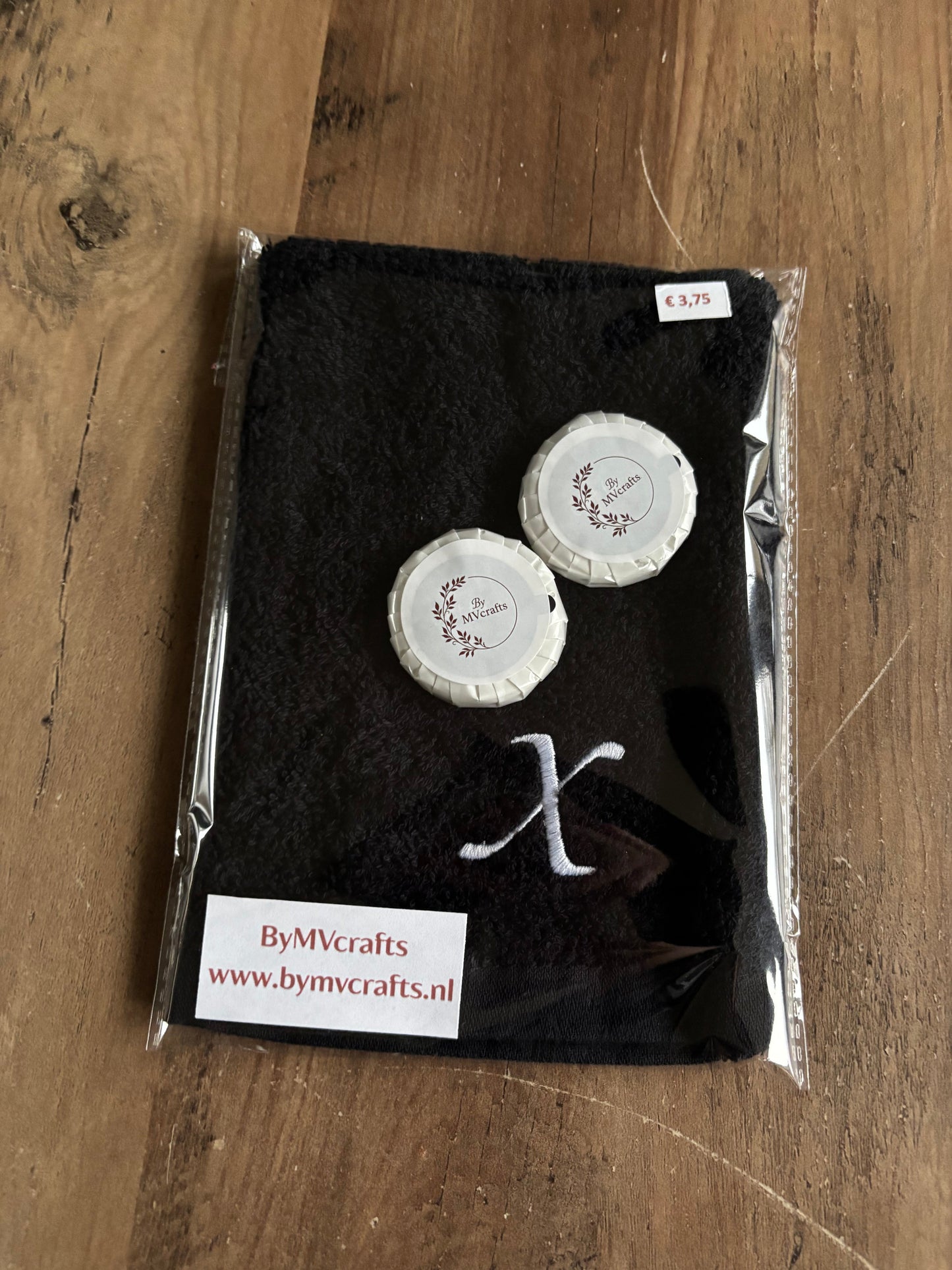 Cadeauset washandje met letter ByMVcrafts