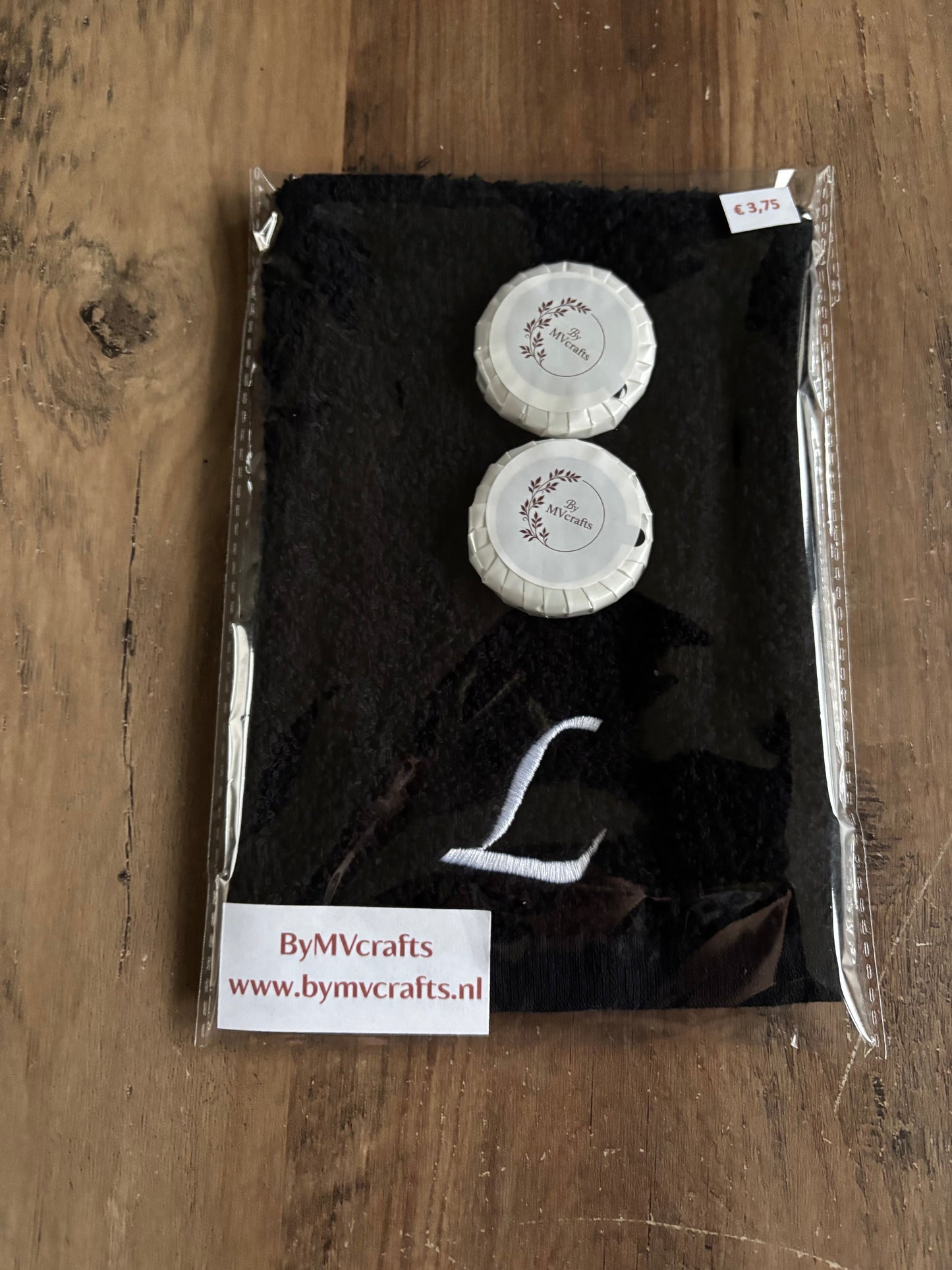 Cadeauset washandje met letter ByMVcrafts