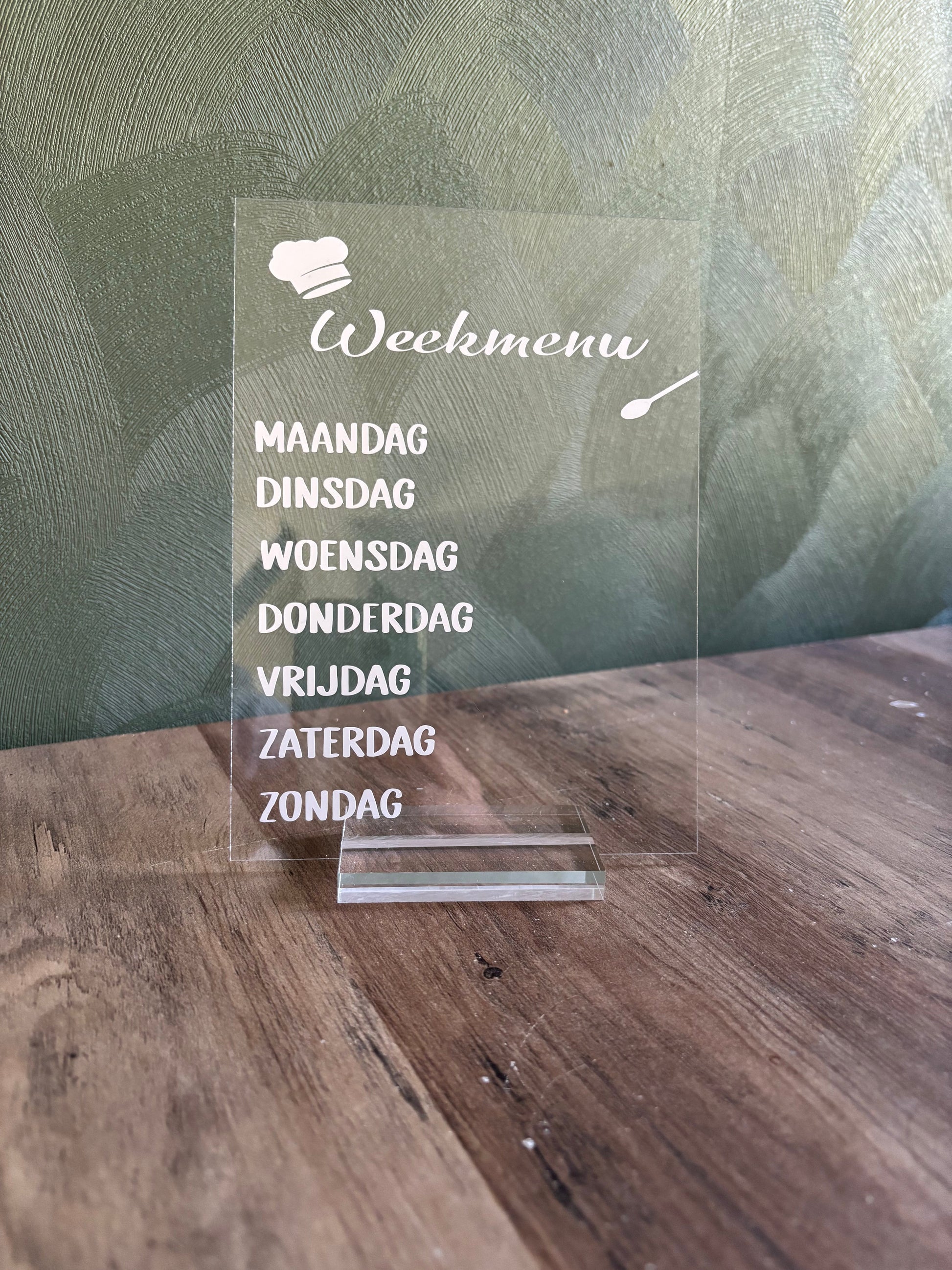 Tafel display weekmenu ByMVcrafts