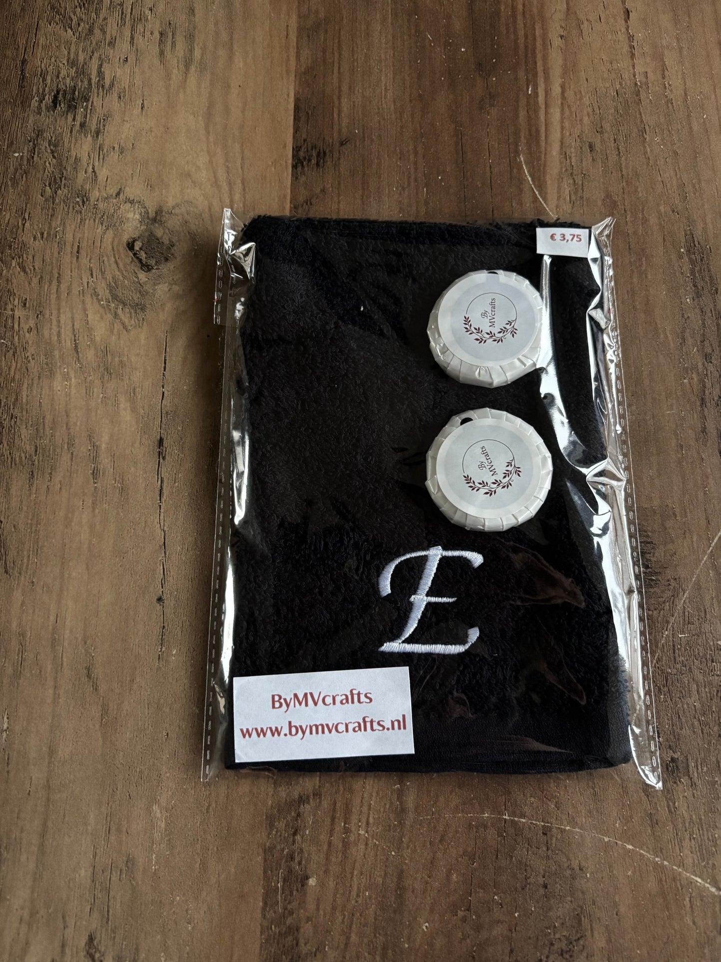 Cadeauset washandje met letter ByMVcrafts