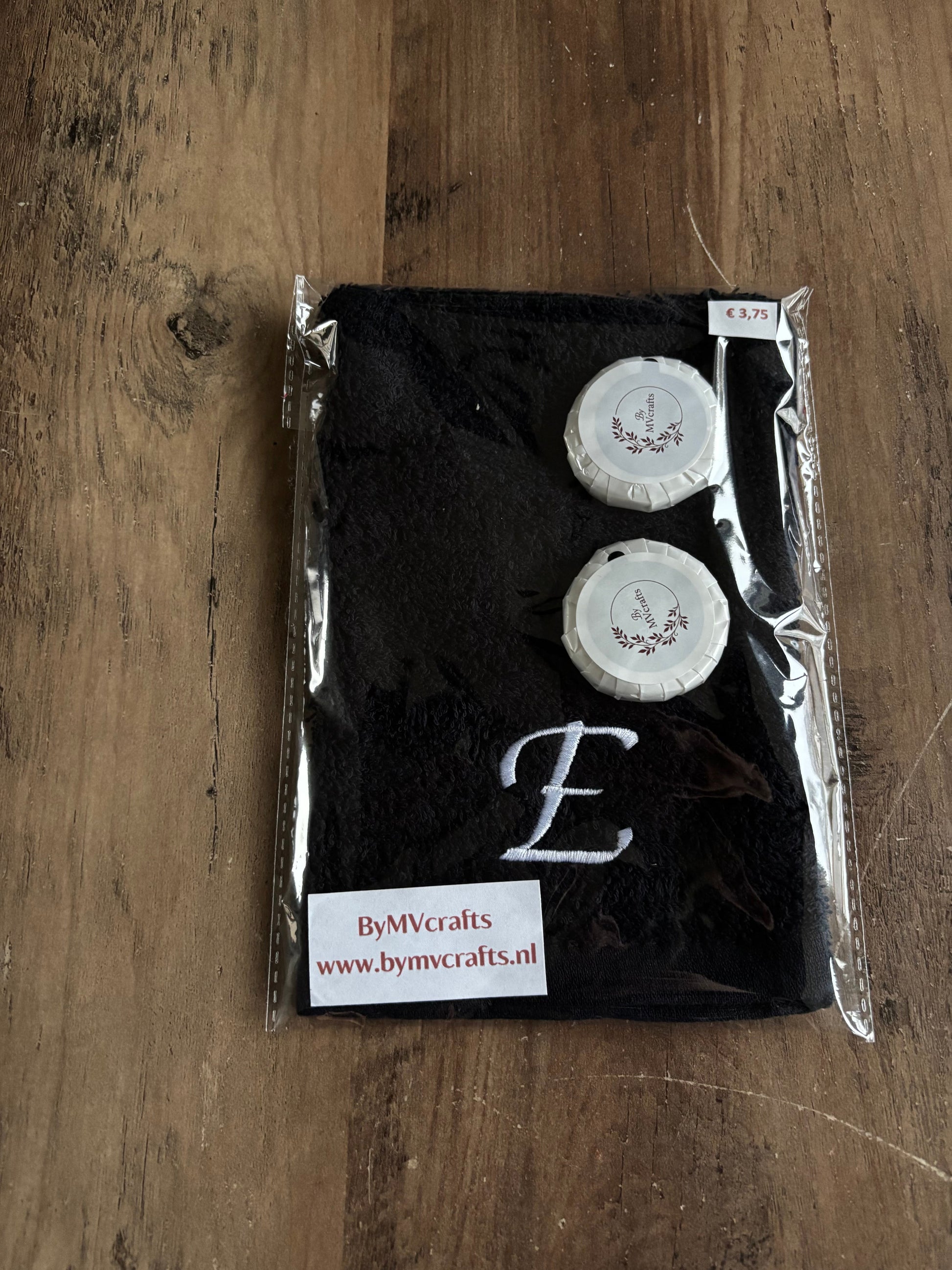 Cadeauset washandje met letter ByMVcrafts