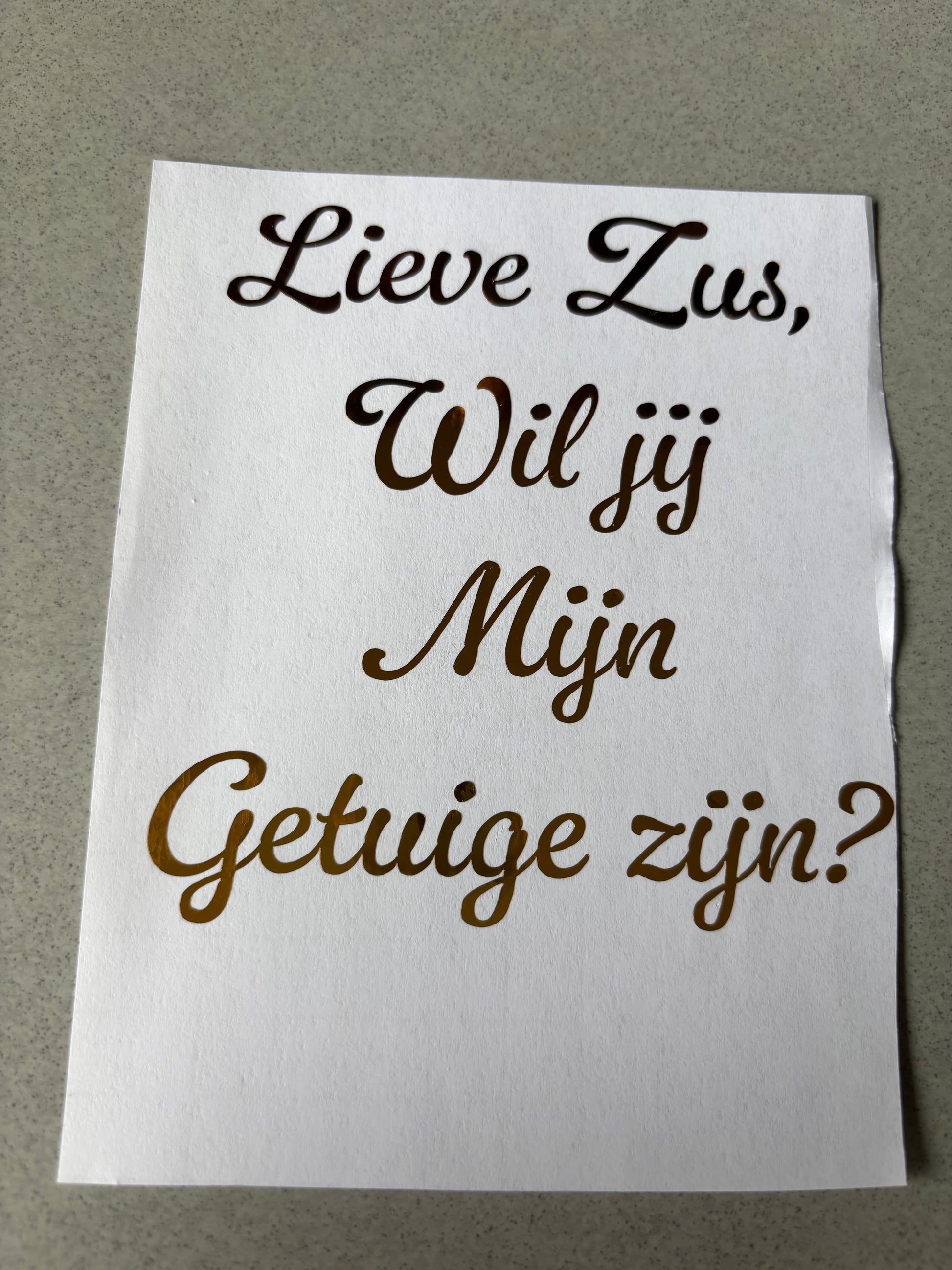 Sticker champagnefles – “Lieve zus, wil jij mijn getuige zijn?” ByMVcrafts