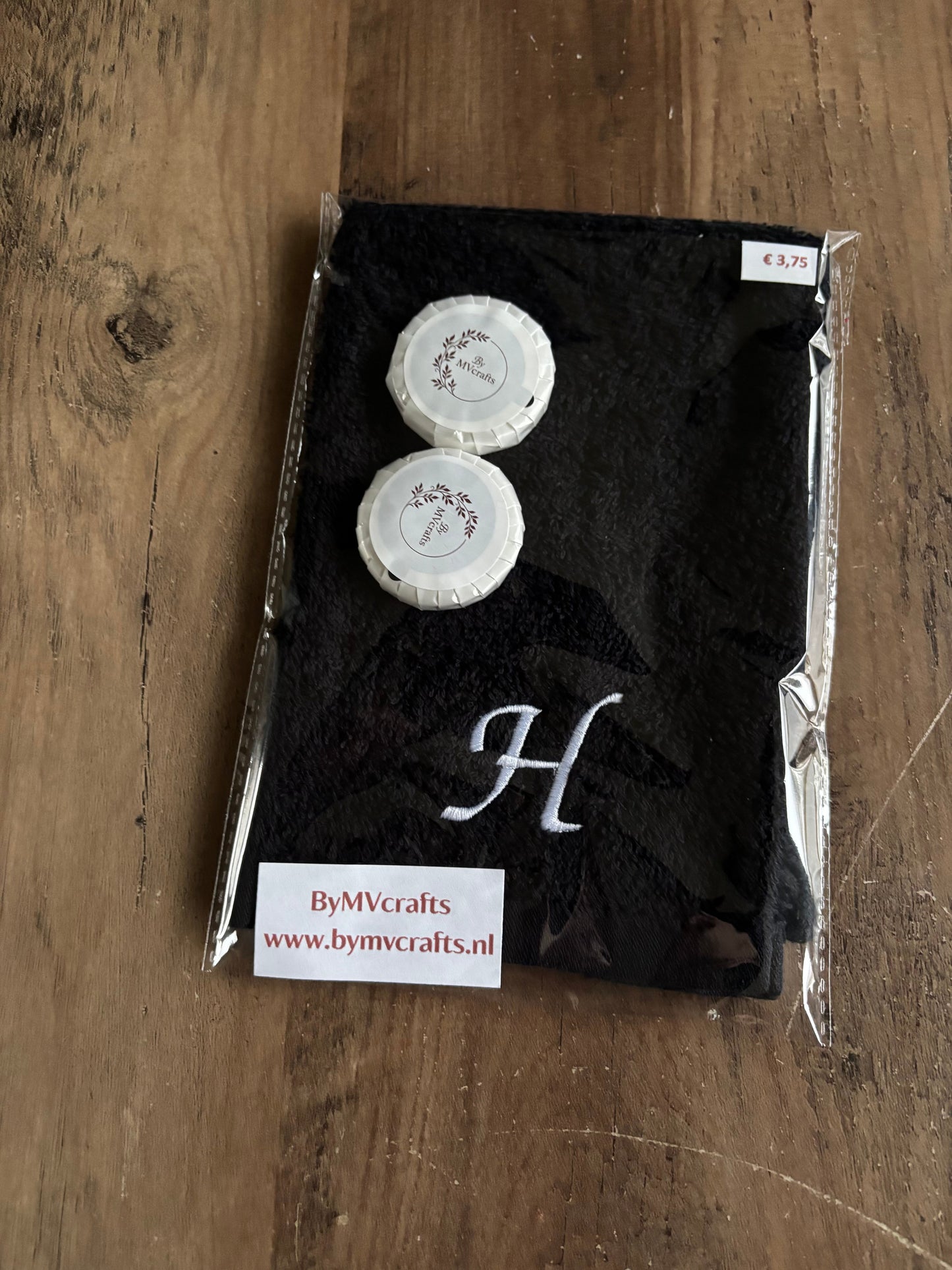 Cadeauset washandje met letter ByMVcrafts