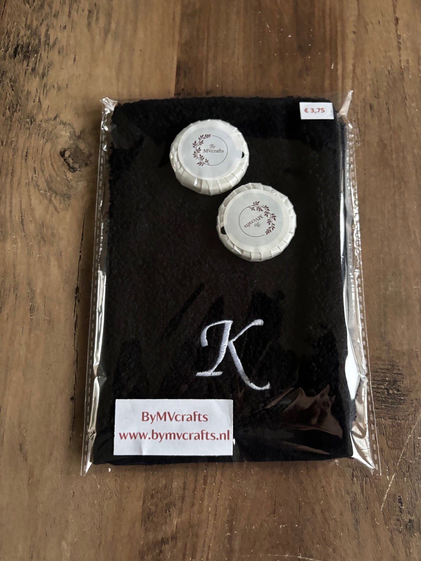 Cadeauset washandje met letter ByMVcrafts