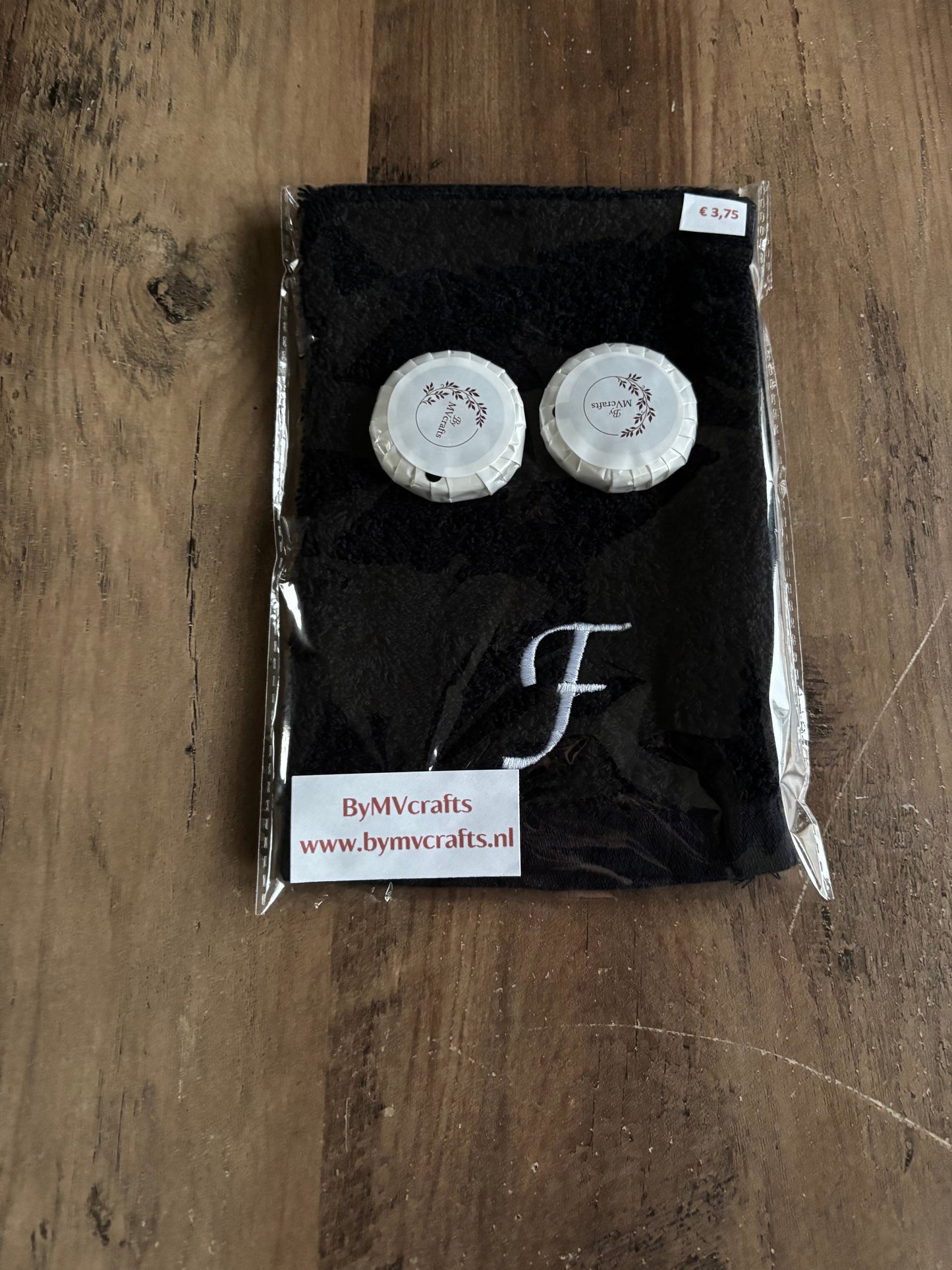 Cadeauset washandje met letter ByMVcrafts