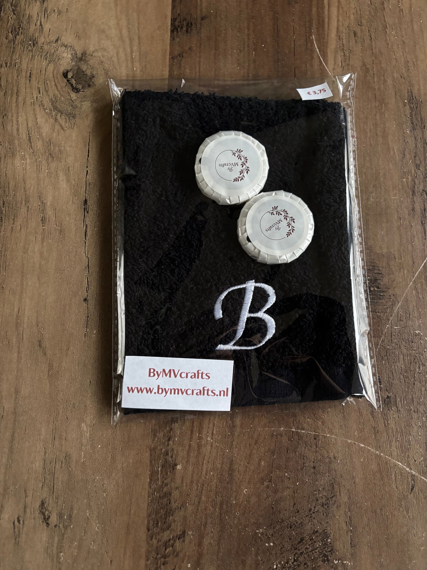 Cadeauset washandje met letter ByMVcrafts