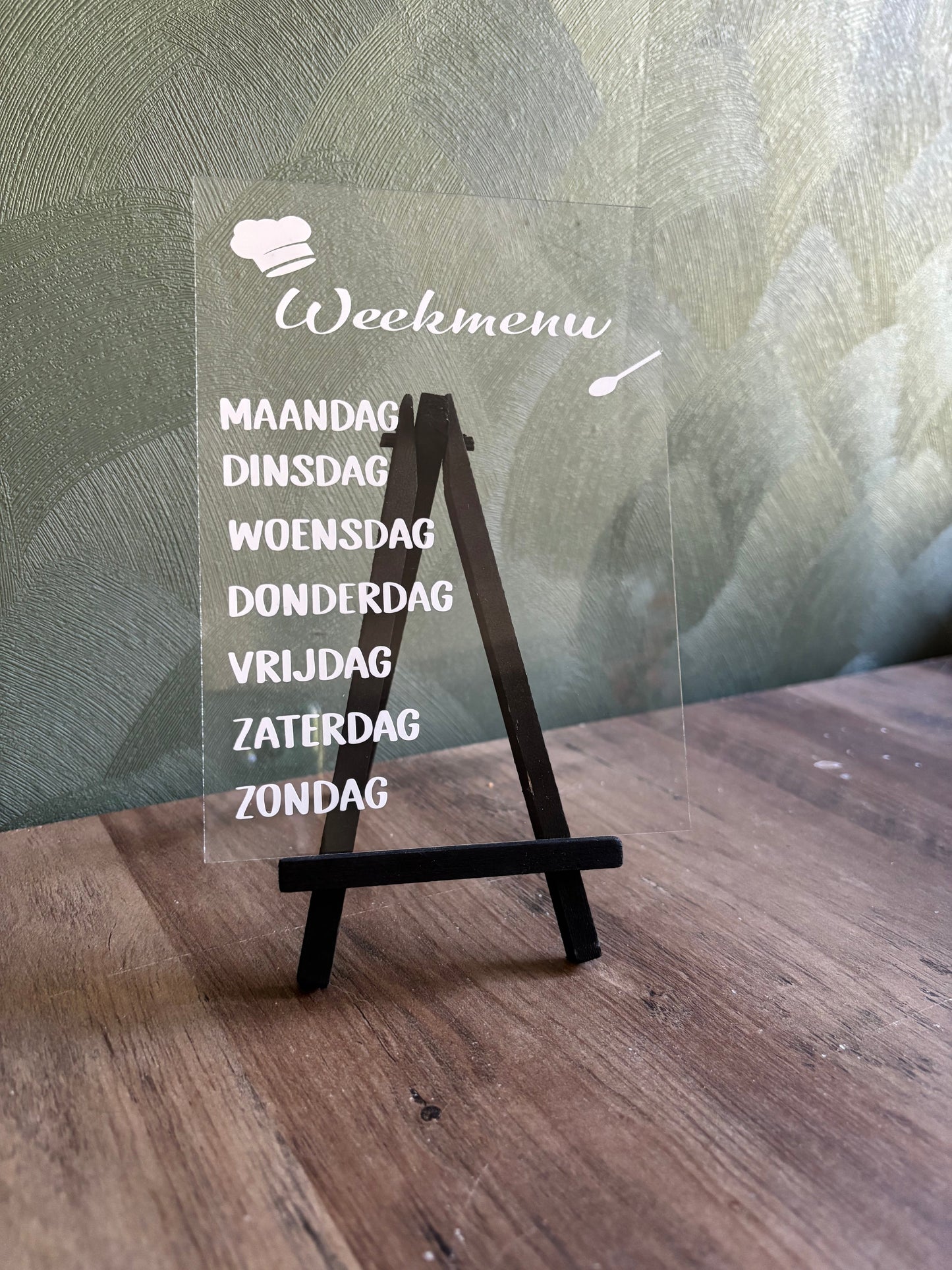 Tafel display weekmenu ByMVcrafts
