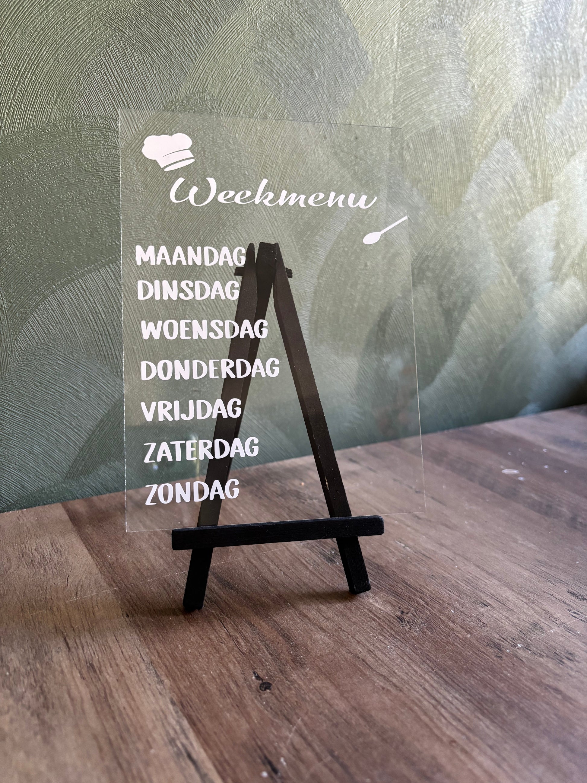Tafel display weekmenu ByMVcrafts