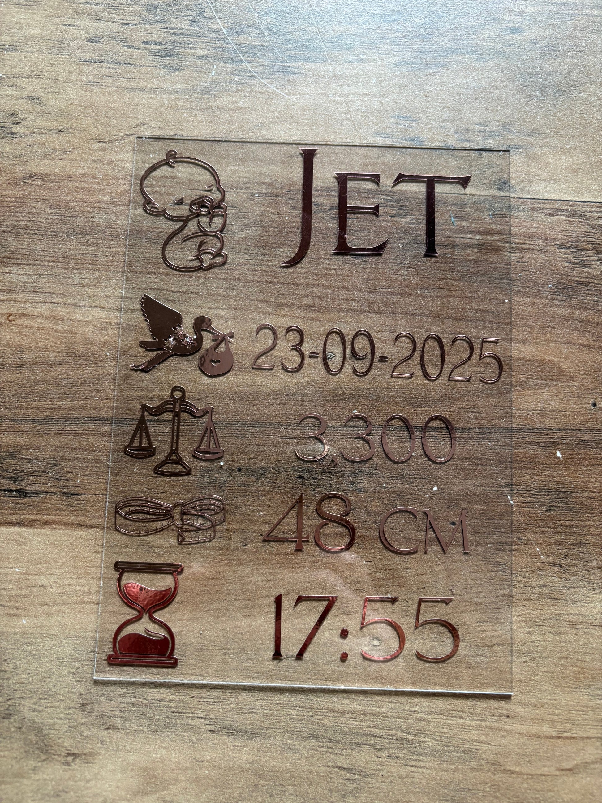 Tafel display baby ByMVcrafts