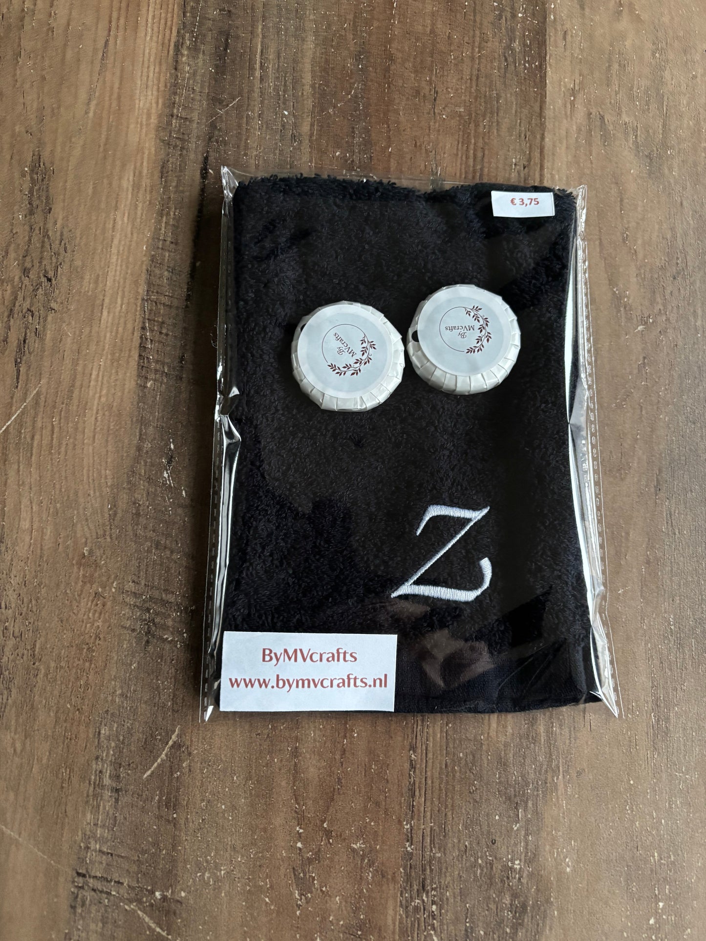 Cadeauset washandje met letter ByMVcrafts