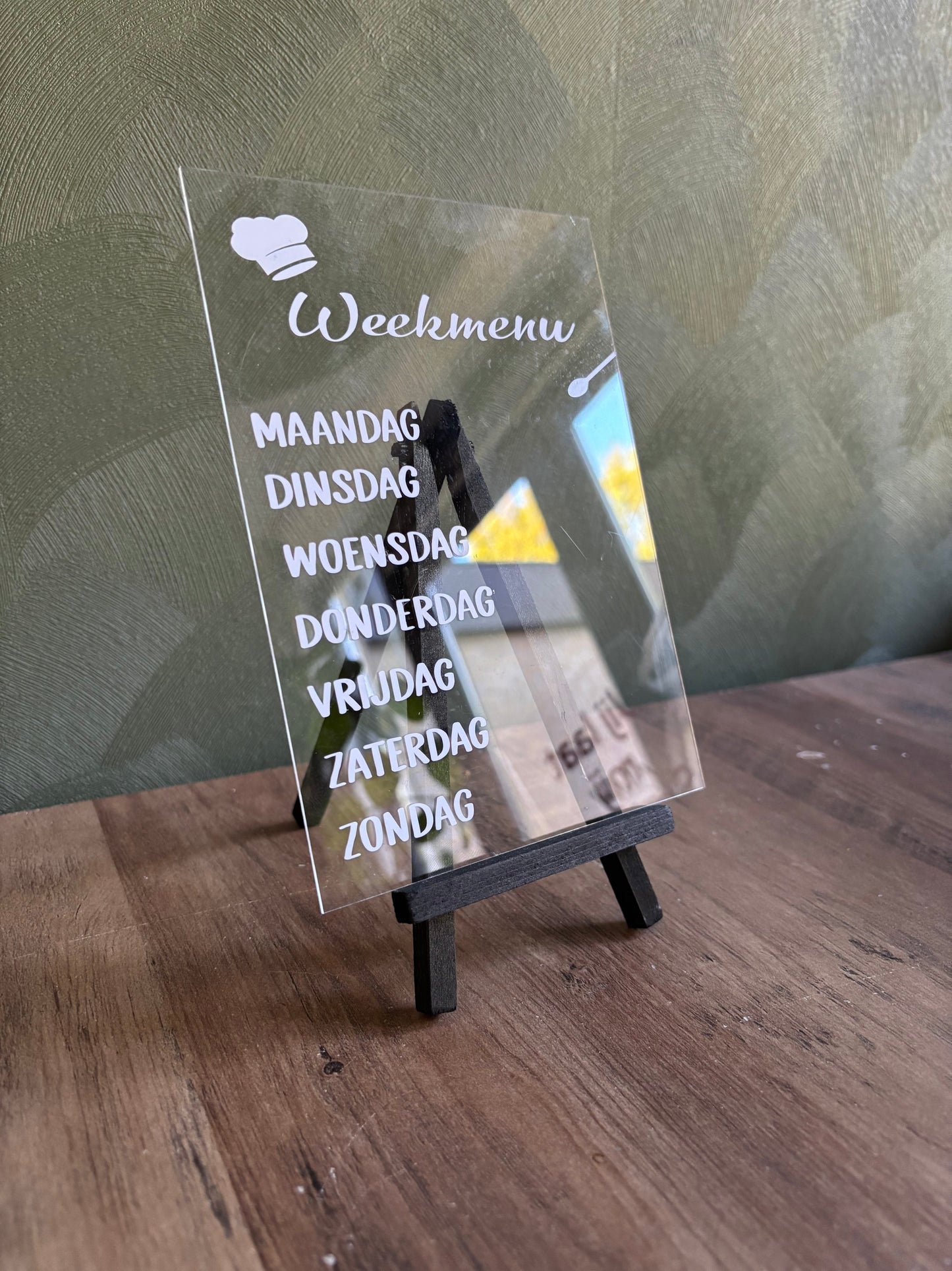 Tafel display weekmenu ByMVcrafts