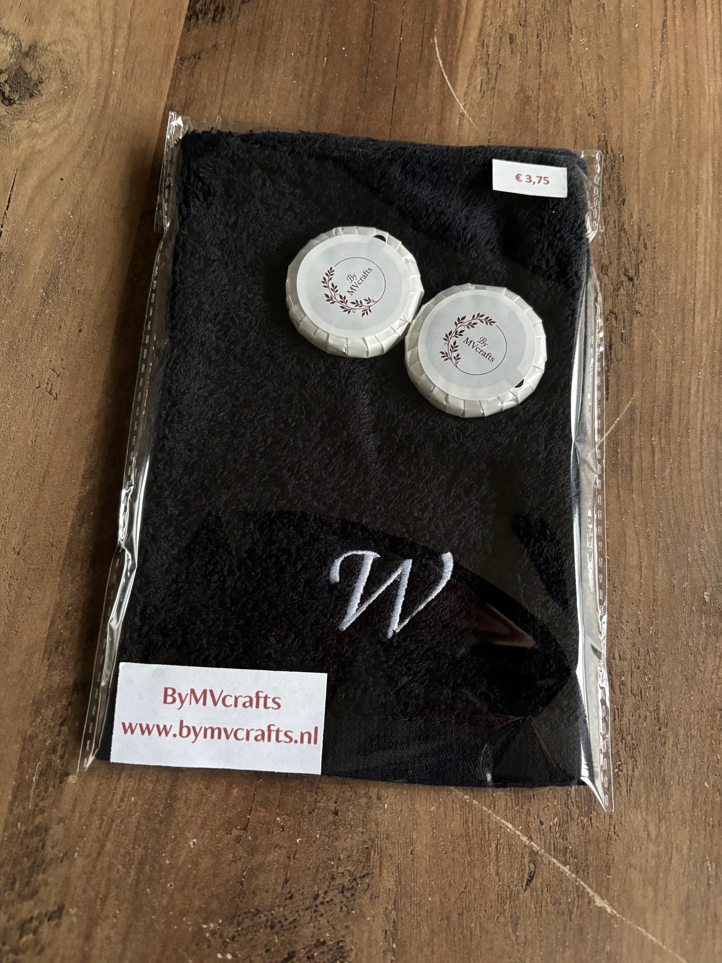 Cadeauset washandje met letter ByMVcrafts