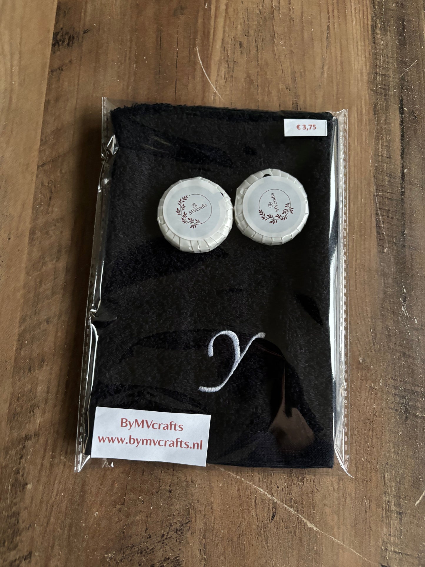 Cadeauset washandje met letter ByMVcrafts