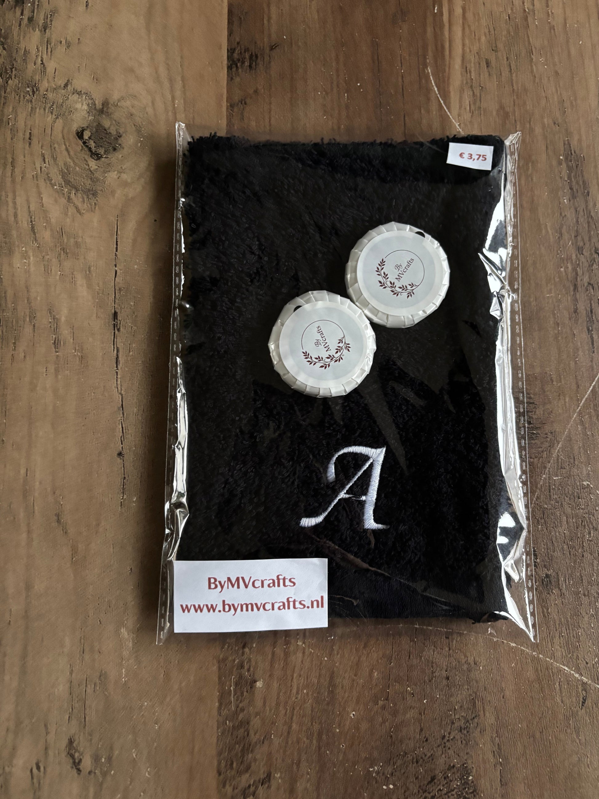 Cadeauset washandje met letter ByMVcrafts
