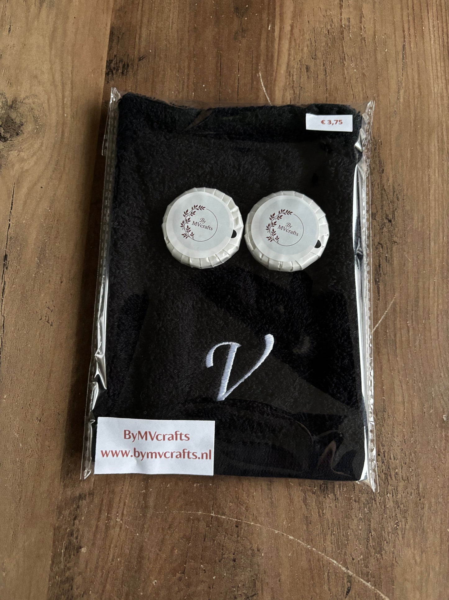 Cadeauset washandje met letter ByMVcrafts