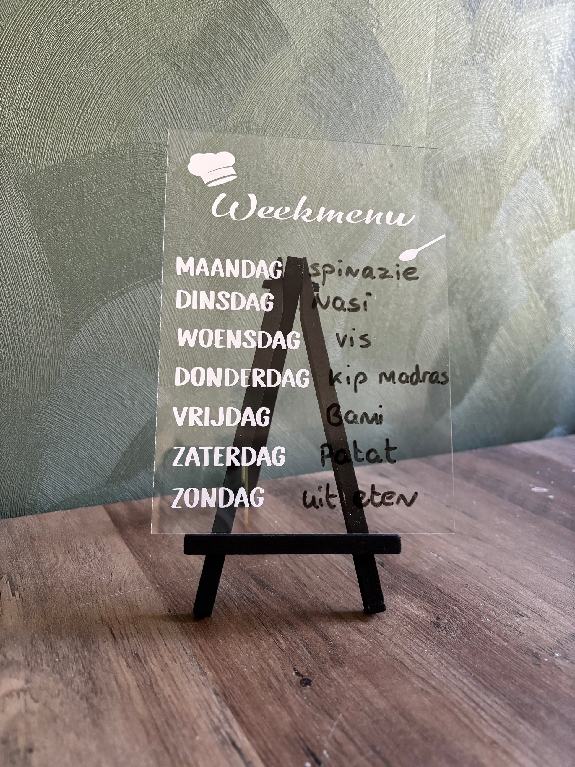 Tafel display weekmenu ByMVcrafts