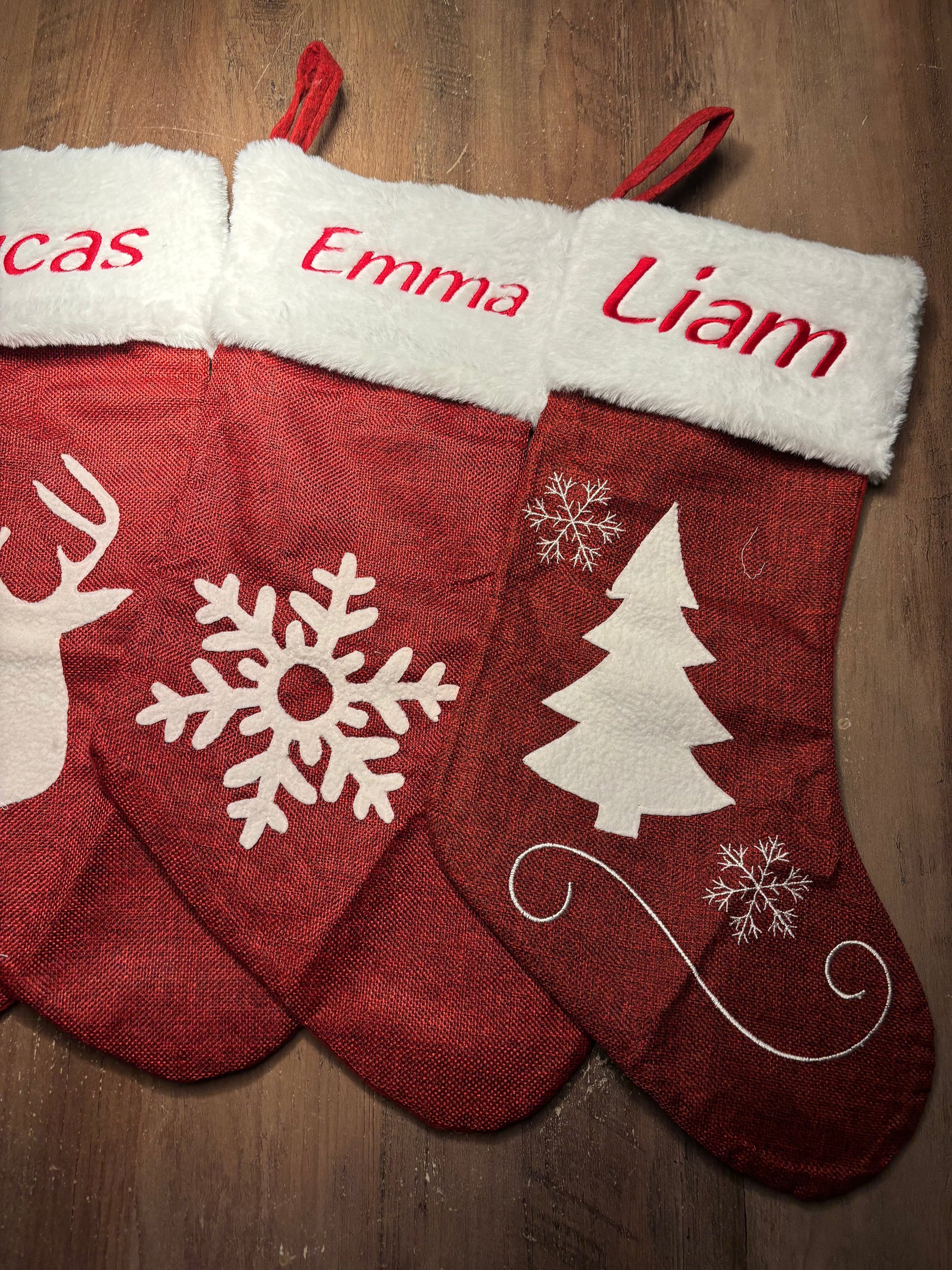 Kerstsok met naamborduring ByMVcrafts