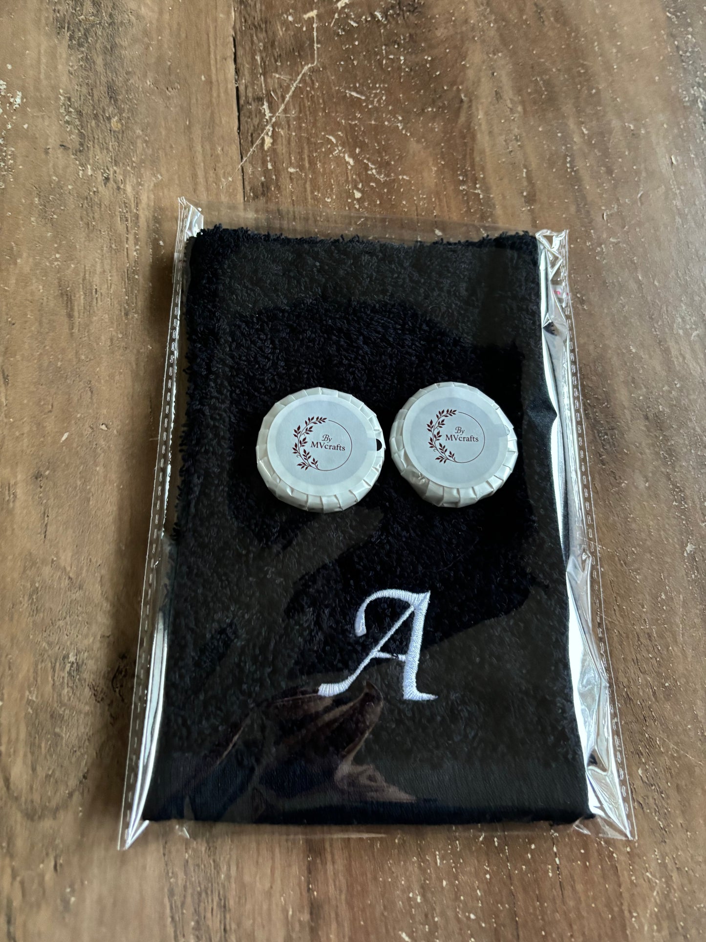 Cadeauset washandje met letter ByMVcrafts